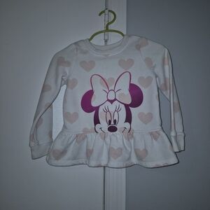 Disney 24 Month Minnie Mouse White and Pink Kids Sweatshirt